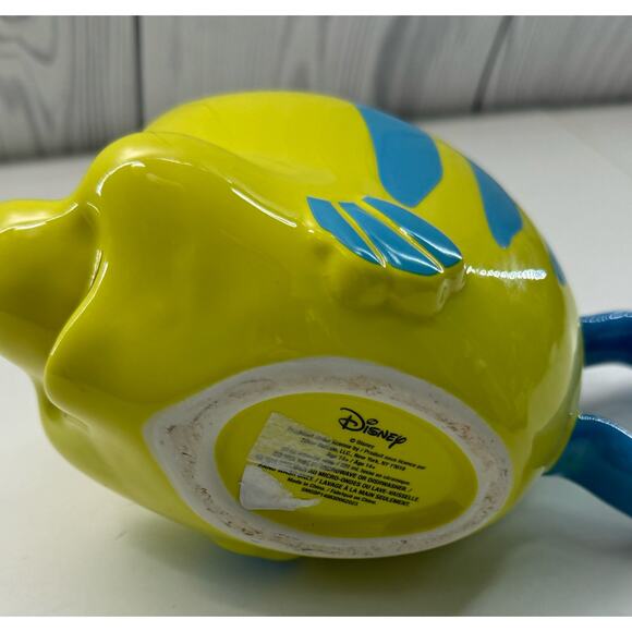Disney Little Mermaid Flounder COFFEE MUG Yellow Blue - Picture 5 of 5